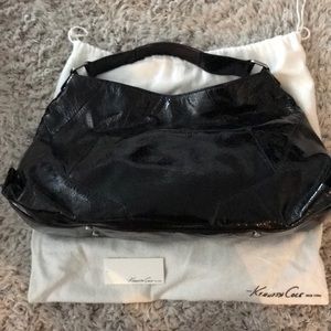 Black patent leather bag